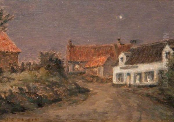 Roadway and Cottages Oil Painting by Jean-Charles Cazin