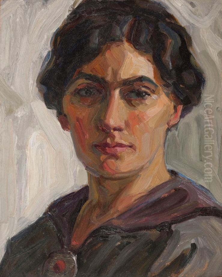 Self-portrait Selma Des Coudres Oil Painting by Selma des Coudres