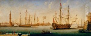 Mediterranean Port with Men o' War