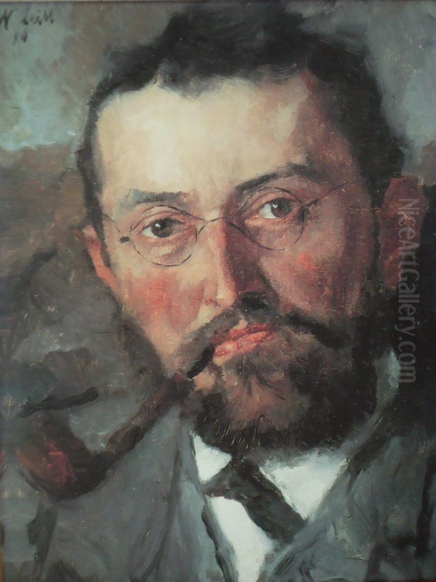 Julius Mayr Oil Painting by Wilhelm Leibl