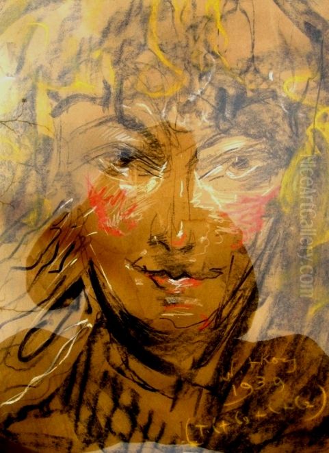 Portret Janiny Brzostowskiej Oil Painting by Stanislaw Ignacy Witkiewicz (Witkacy)