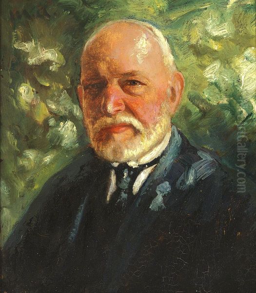 Portraet af en aeldre herre med hvidt skaeg. Oil Painting by Michael Peter Ancher