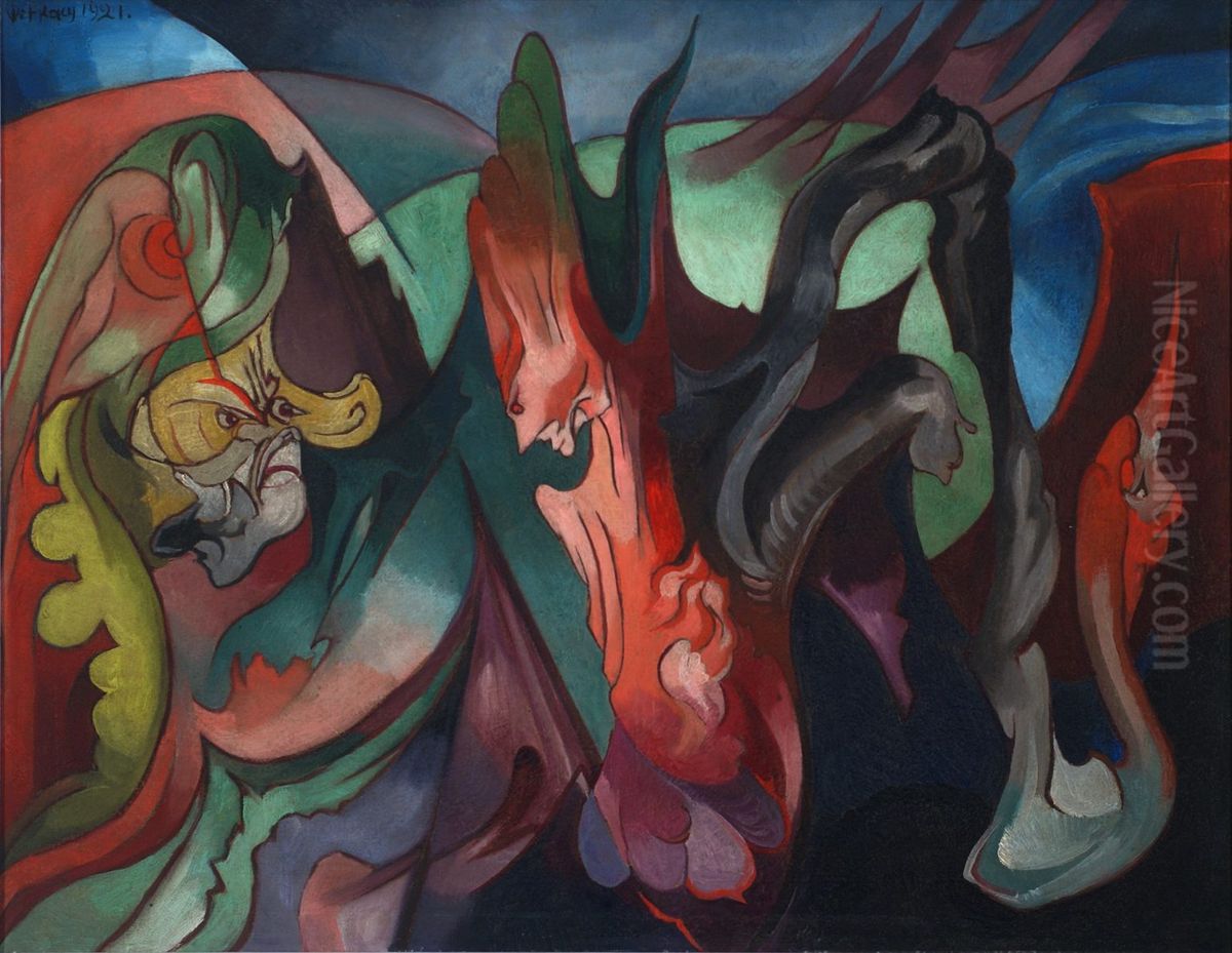 Kompozycja Oil Painting by Stanislaw Ignacy Witkiewicz (Witkacy)