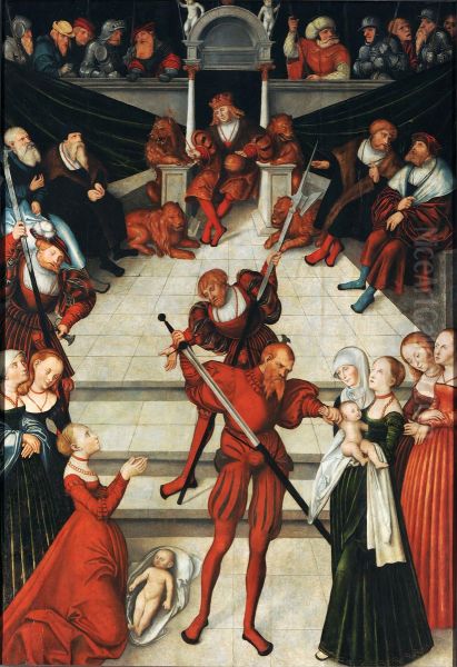 Das Urteil Salomonis Oil Painting by Lucas Cranach the Elder