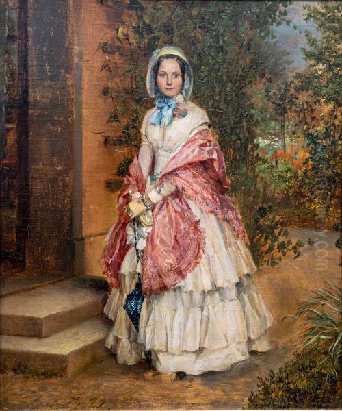 Clara Ilgner Oil Painting by Adolph von Menzel