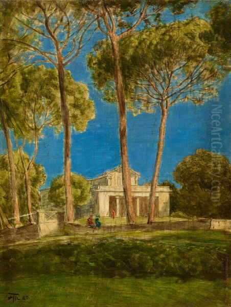 Villa Borghese Oil Painting by Hans Thoma