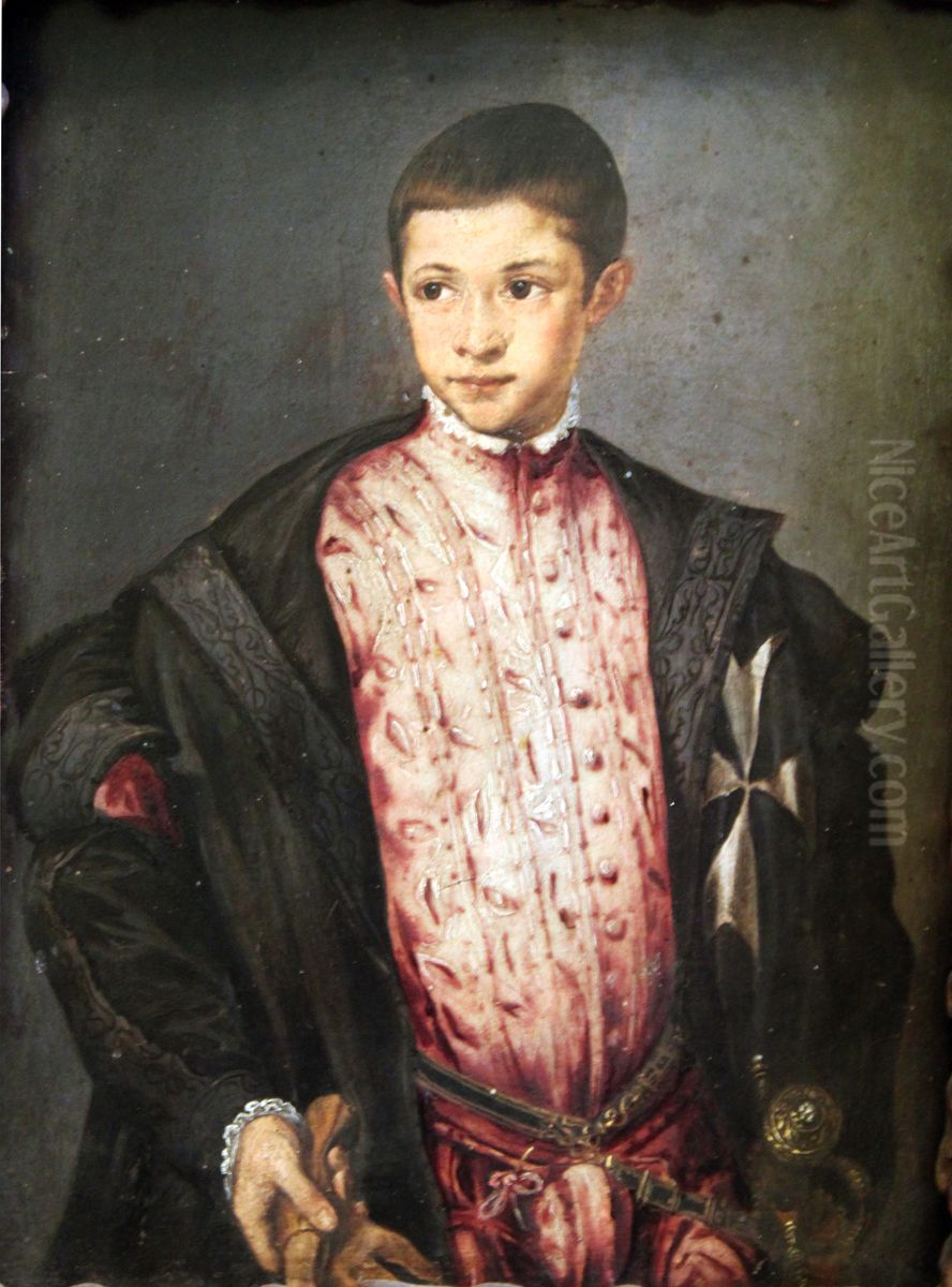 Raniuccio Farnese (1530-1565) im Alter von 12 Jahren Oil Painting by Francesco Salviati