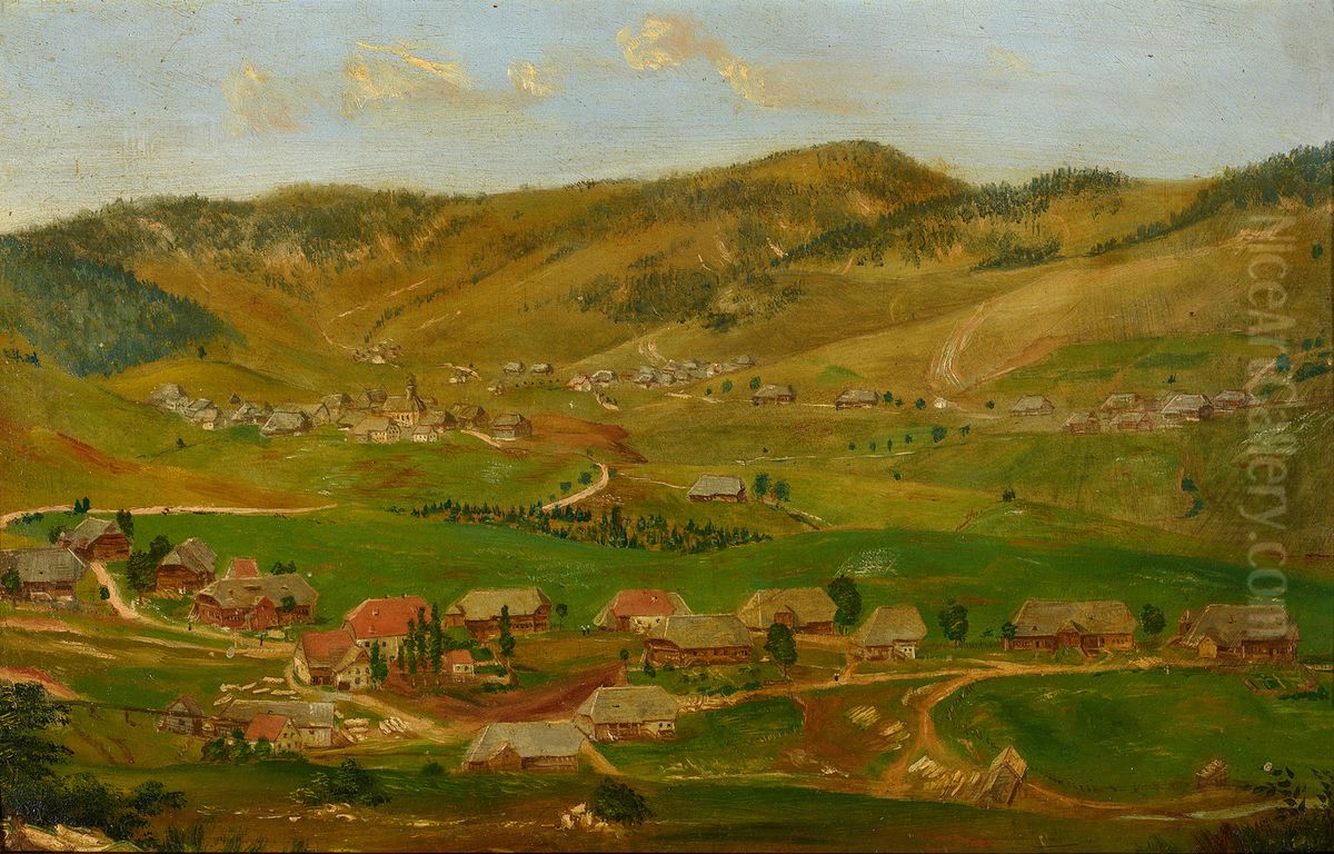 Bernau in the Black Forest Oil Painting by Hans Thoma