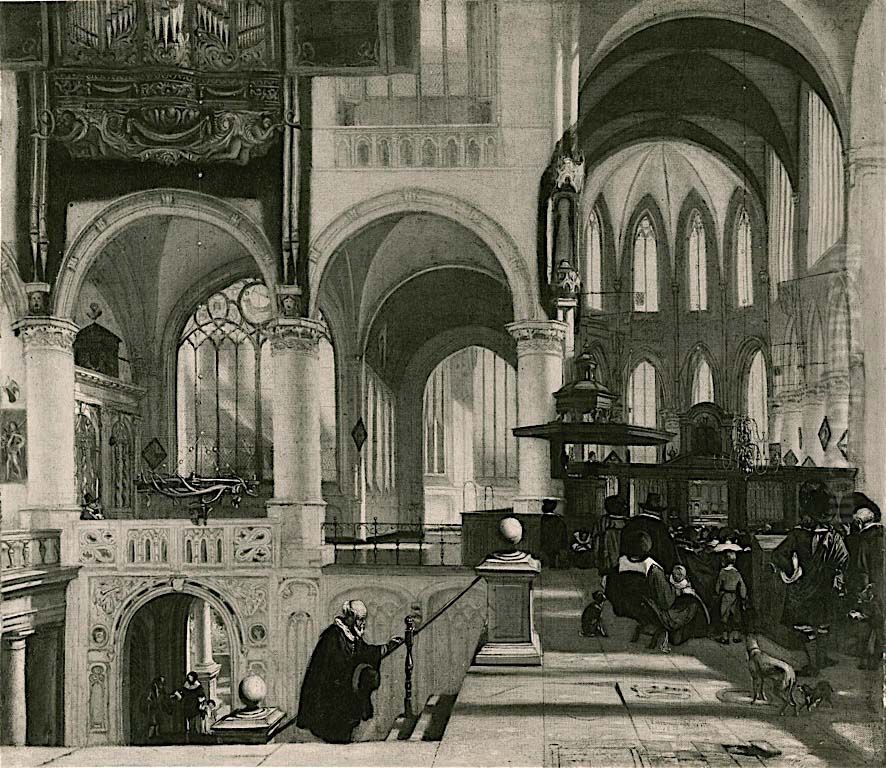 Interior of a Gothic Church Oil Painting by Emanuel de Witte