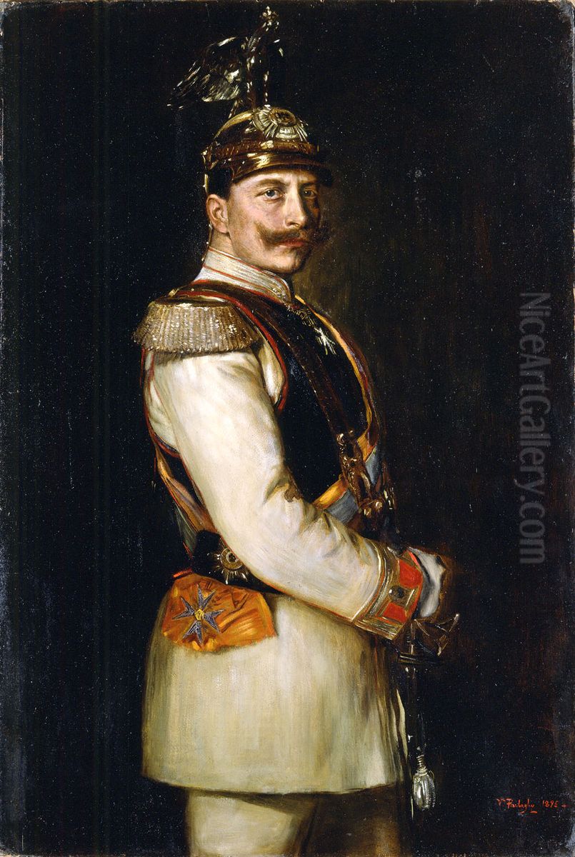 Portrat Kaiser Wilhelm II. Oil Painting by Vilma Lwoff-Parlaghy