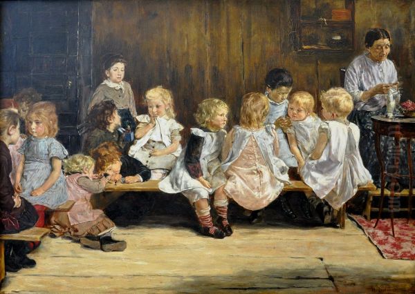 Kleinkinderschule in Amsterdam Oil Painting by Max Liebermann