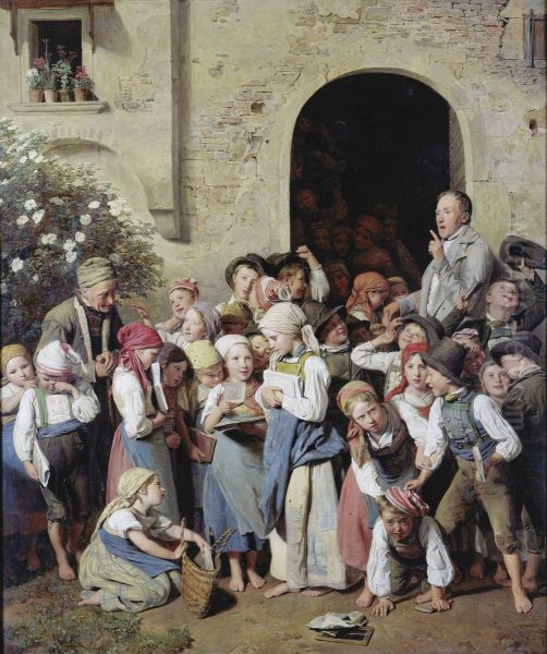Nach der Schule Oil Painting by Ferdinand Georg Waldmuller