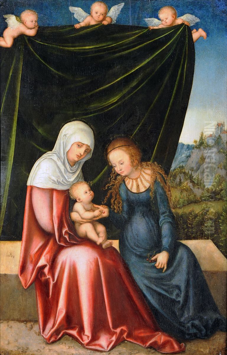 Die Heilige Anna Selbdritt Oil Painting by Lucas Cranach the Elder