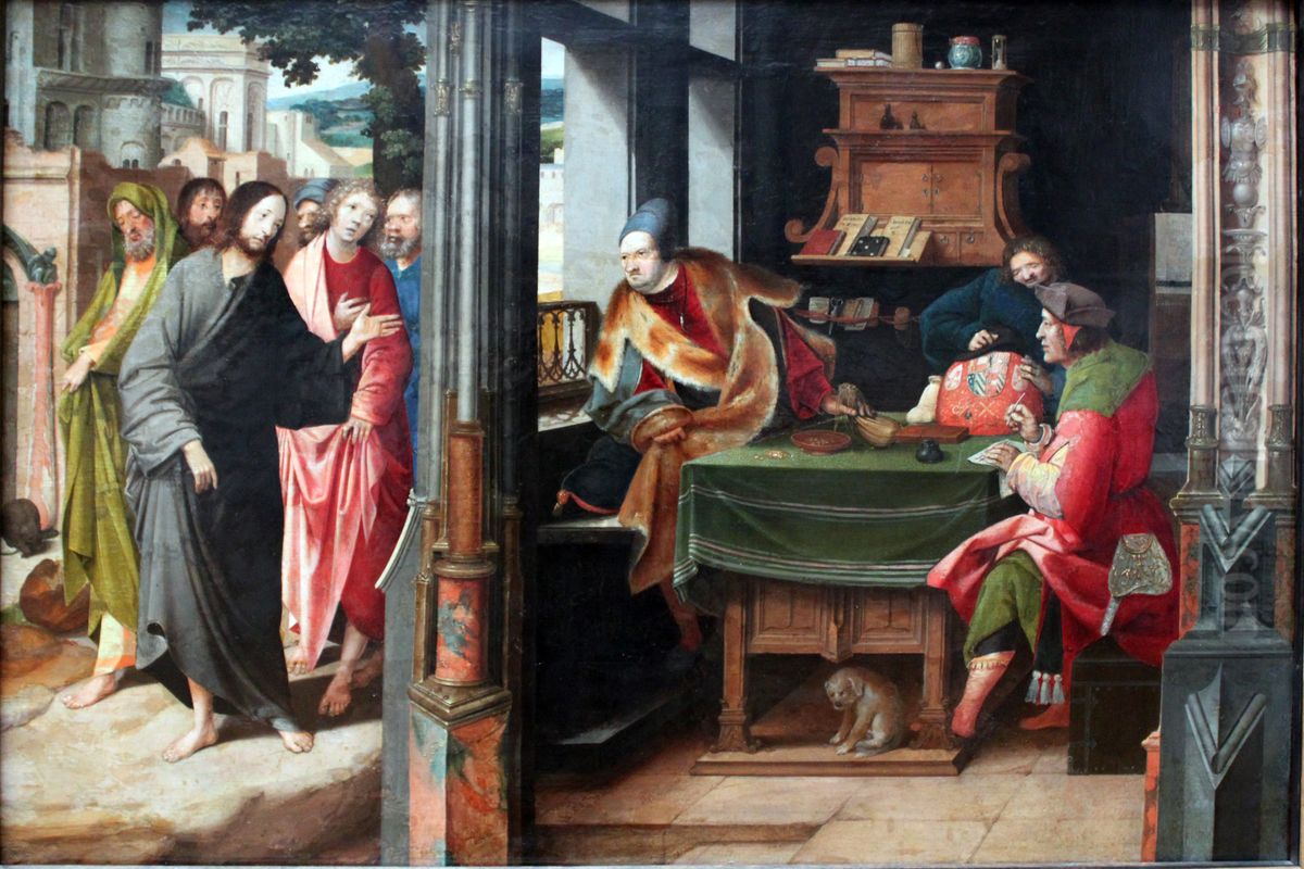 The calling of Matthew Oil Painting by Cornelis Engebrechtsz.