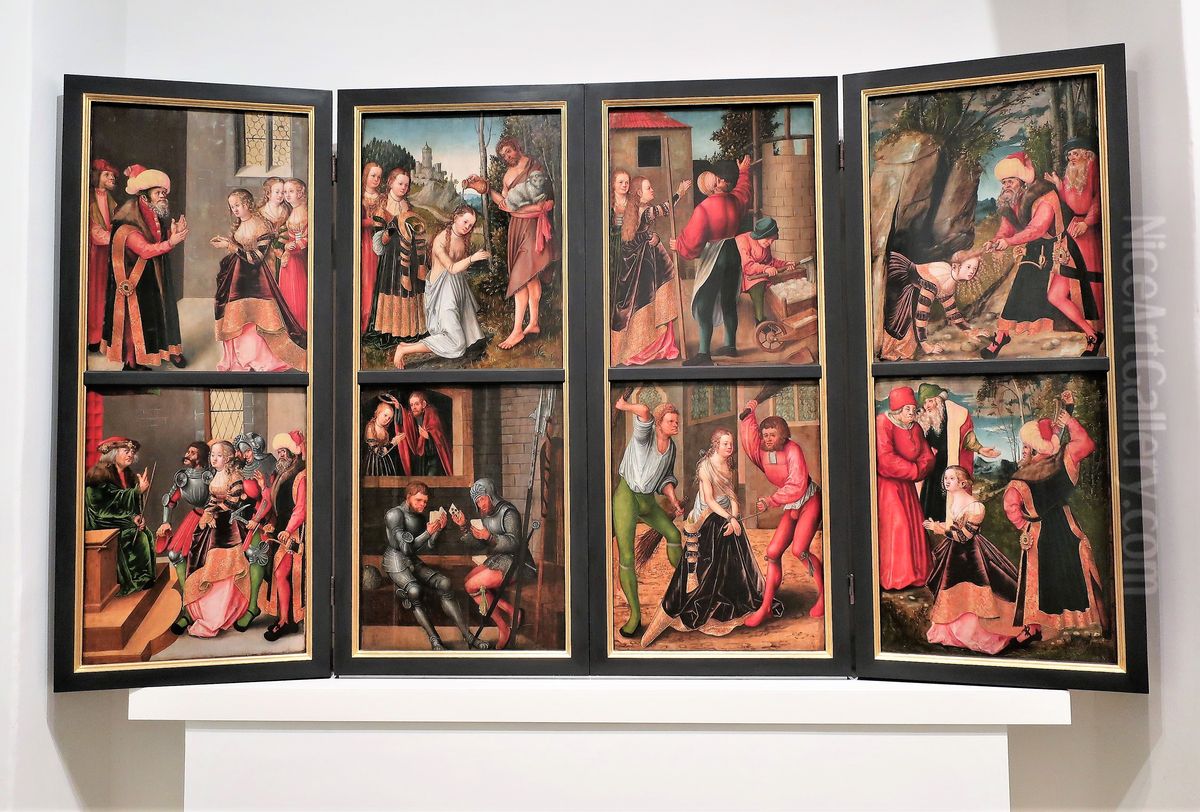 St Barbara Altarpiece [right wing] Oil Painting by Lucas Cranach the Elder