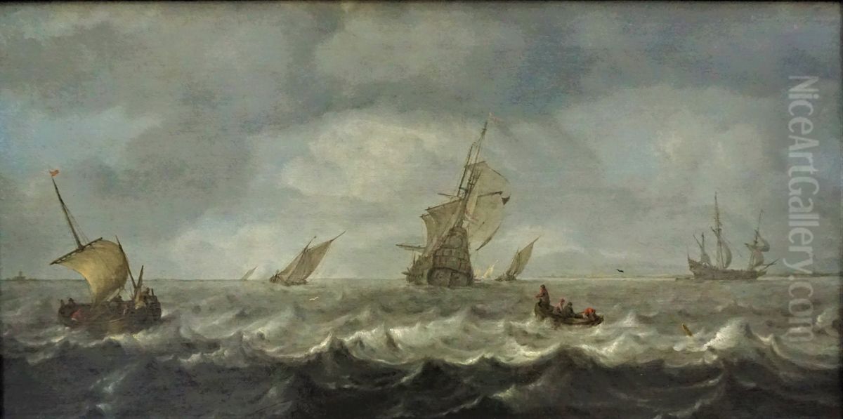 Seascape Oil Painting by Arnoldus van Anthonissen