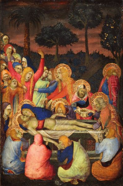 The Entombment of Christ Oil Painting by Simone Martini