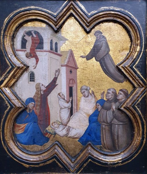 Saint Francis raises a child from the dead Oil Painting by Taddeo Gaddi