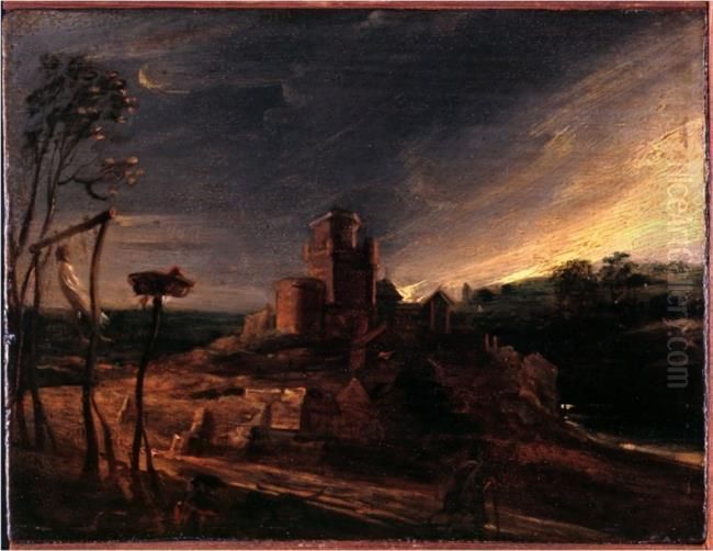 Die Landschaft mit dem Galgen Oil Painting by (studio of) Rubens, Peter Paul