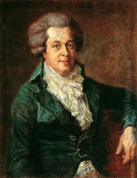 Wofgang Amadeus Mozart (1756 - 1791) Oil Painting by Johann Georg Edlinger