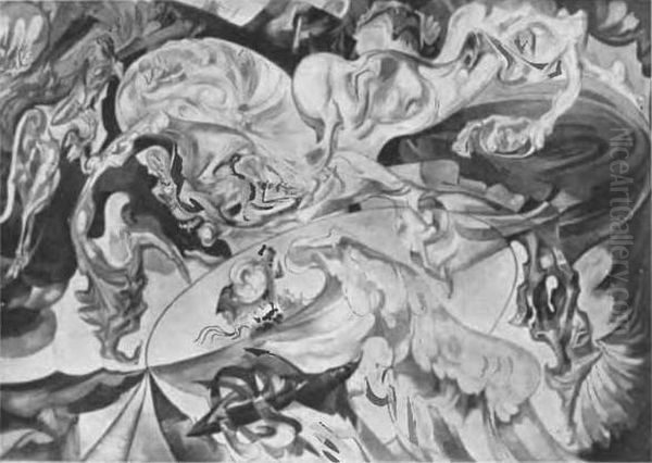 Elemental battle Oil Painting by Stanislaw Ignacy Witkiewicz (Witkacy)