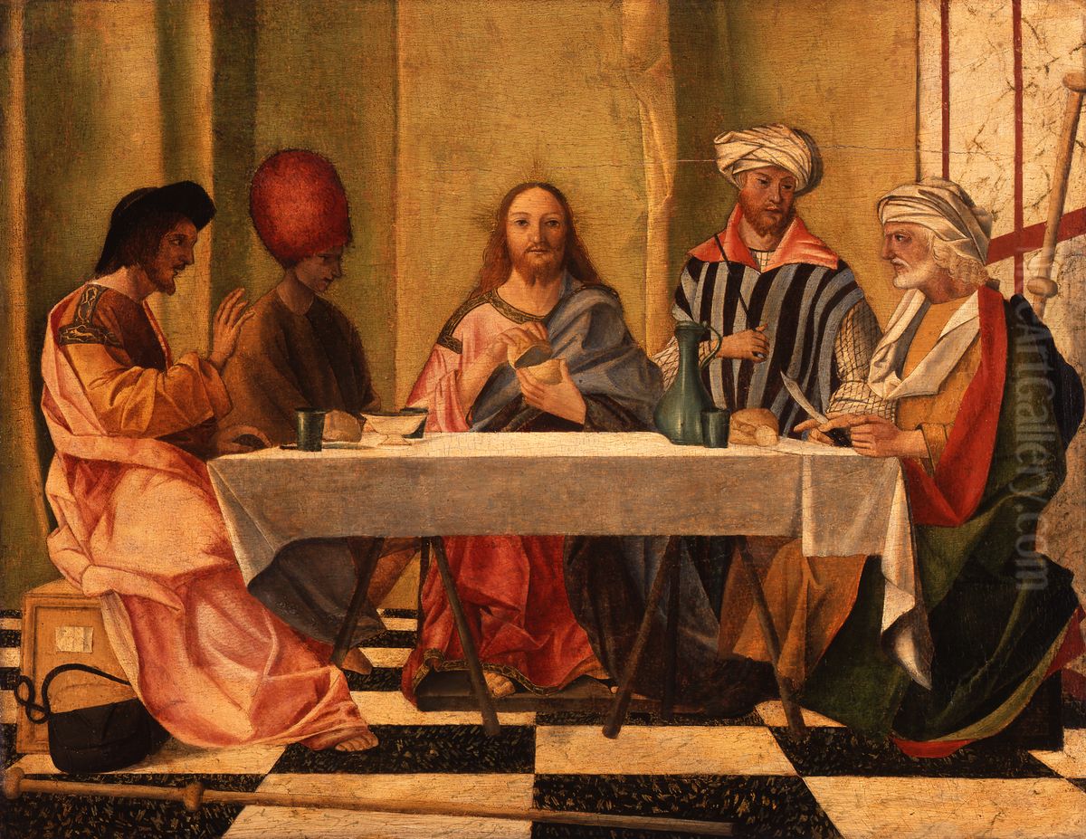 Christus im Emmaus Oil Painting by Benedetto Rusconi