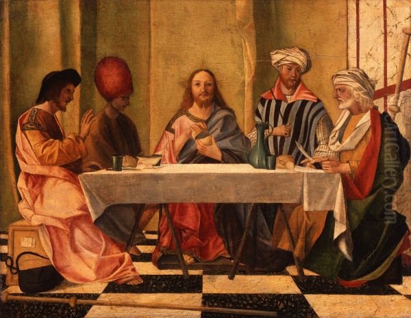 Christ in Emmaus Oil Painting by Benedetto Rusconi