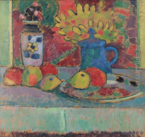 Still Life with Flowers and Fruit Oil Painting by Alexej von Jawlensky
