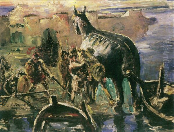 Das Trojanische Pferd Oil Painting by Lovis (Franz Heinrich Louis) Corinth