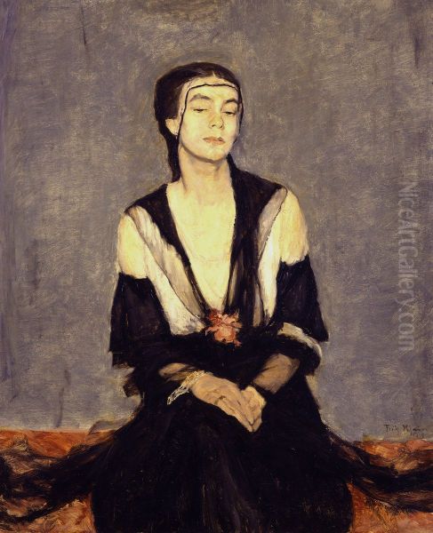 Die Gattin des Kunstlers Oil Painting by Fritz Rhein
