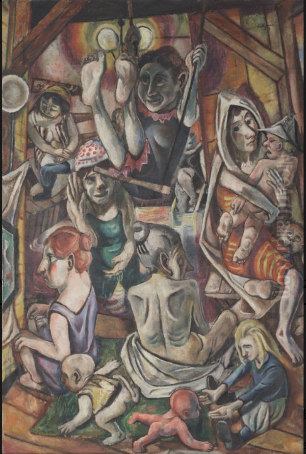 Frauenbad Oil Painting by Max Beckmann