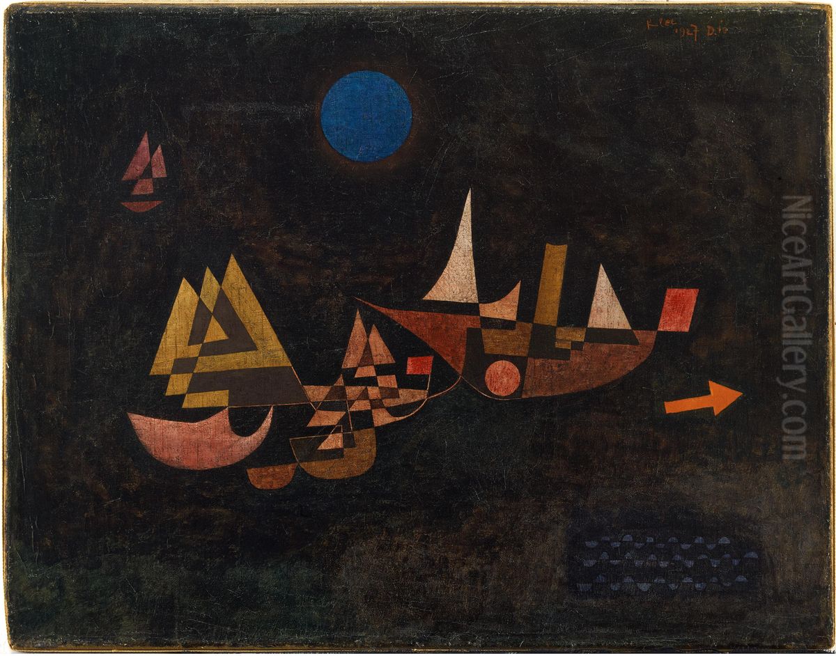 Abfahrt der Schiffe Oil Painting by Paul Klee Abfahrt der Schiffe Oil Painting by Paul Klee