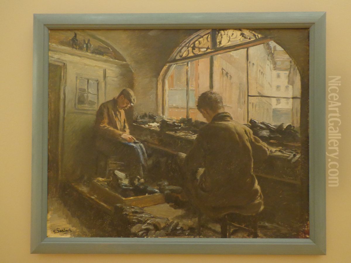 L'Echoppe du cordonnier Oil Painting by Lothar von Seebach