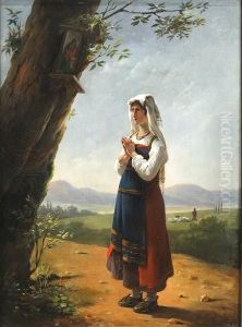 Jeune paysanne en priere