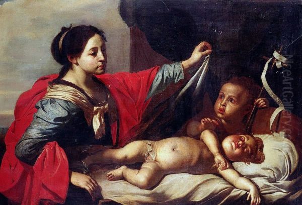 Vierge a l'Enfant avec saint Jean-Baptiste Oil Painting by Jean-Guillaume Carlier