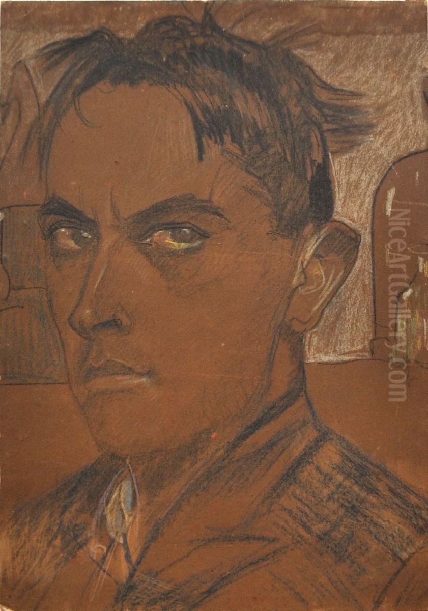 Self-portrait Oil Painting by Stanislaw Ignacy Witkiewicz (Witkacy)