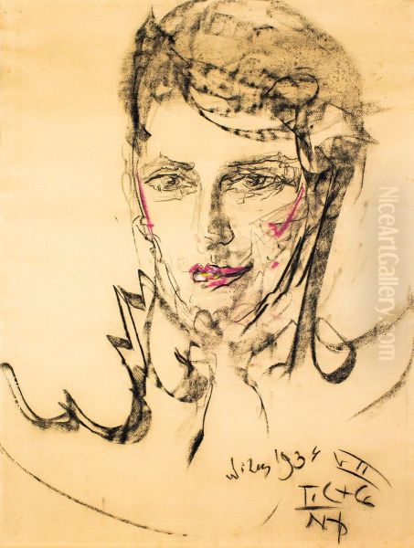Portrait of Maria Gertnerowna-Bialynicka-Birula Oil Painting by Stanislaw Ignacy Witkiewicz