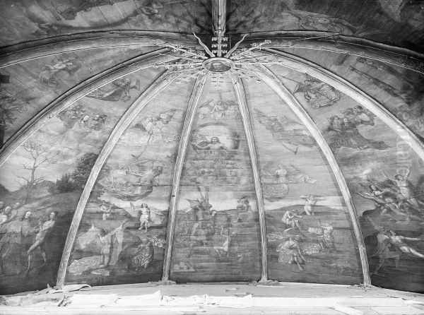 Painted ceiling vault with the Last Judgement Oil Painting by Jacob Cornelisz Van Oostsanen