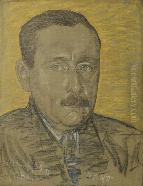 Portrait of Gustaw Nowotny Oil Painting by Stanislaw Ignacy Witkiewicz