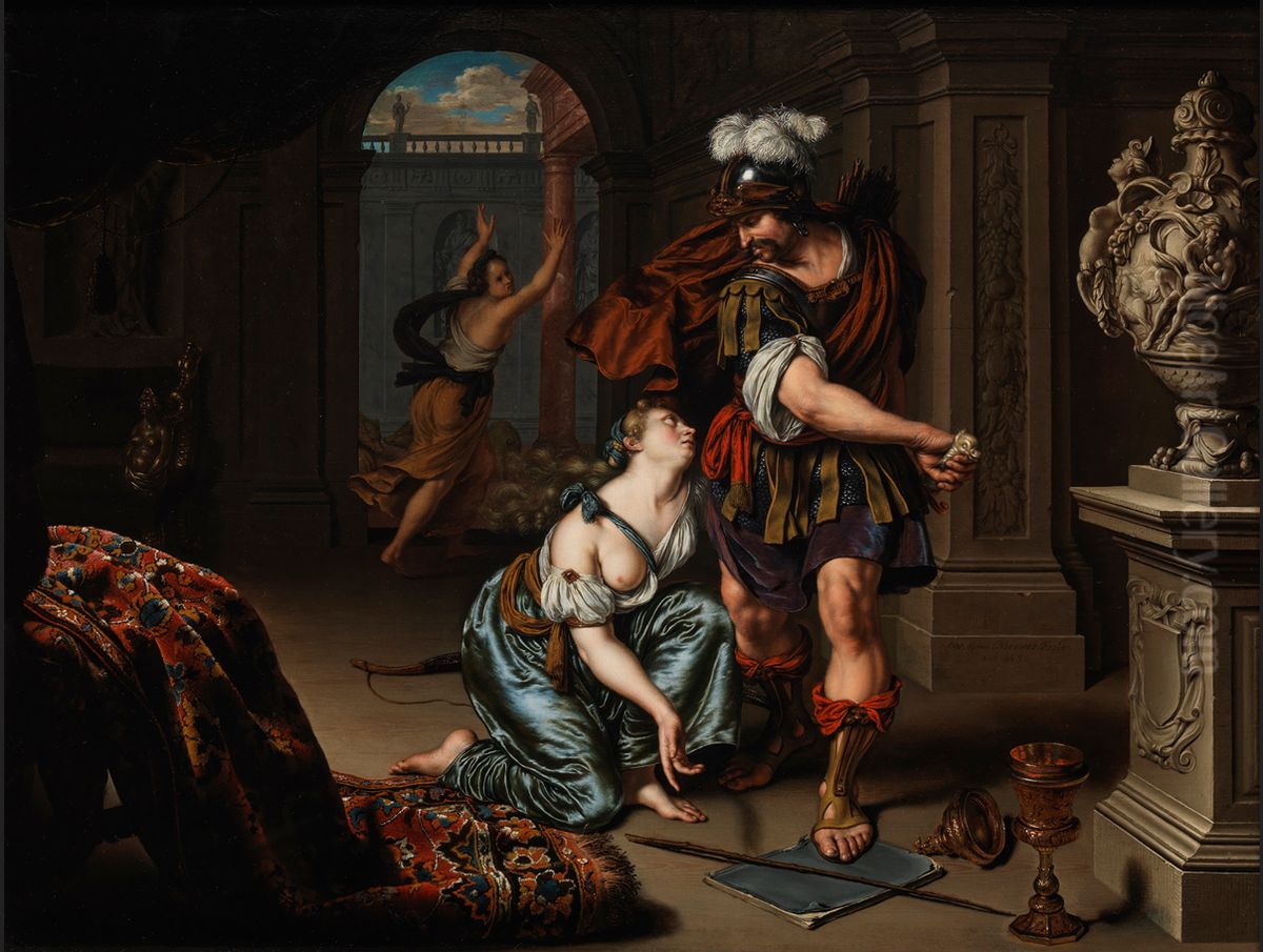 Odysseus threatening Circe Oil Painting by Willem Van Mieris Leiden