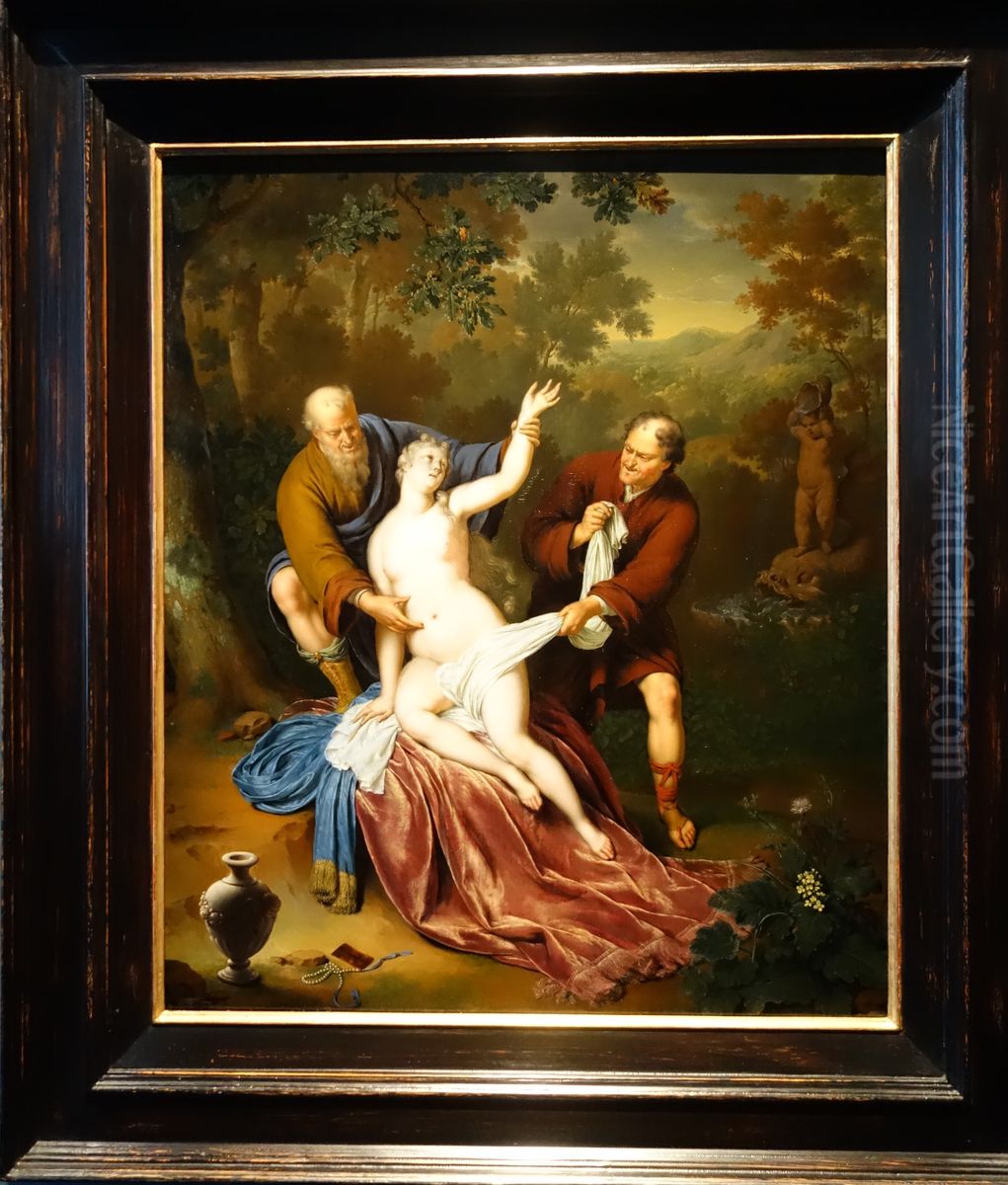 Suzanne et les vieillards Oil Painting by Willem Van Mieris Leiden