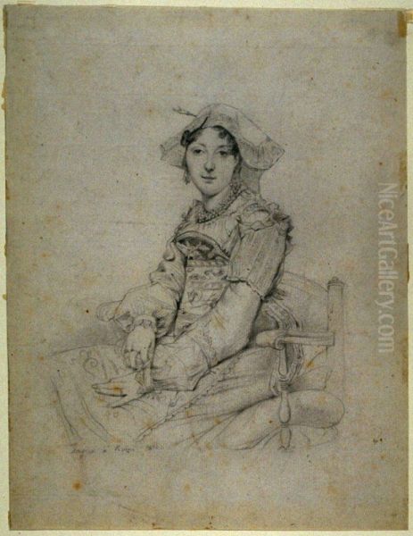 Portrait of Madame Haudborg-Lescot Oil Painting by Jean-Auguste-Dominique Ingres