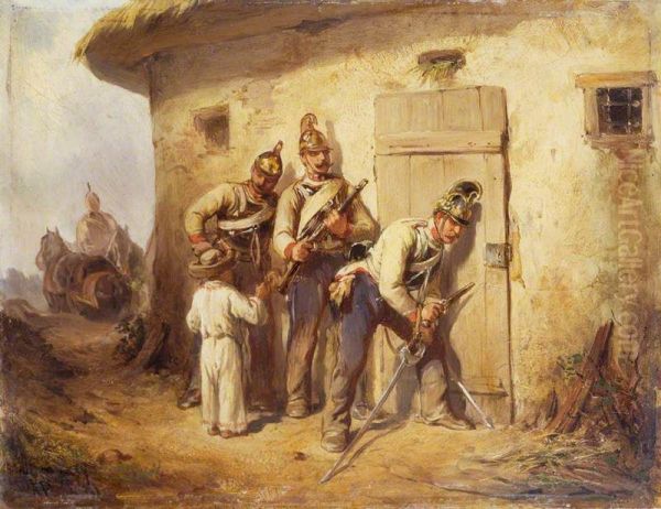 The Ambuscade Oil Painting by August von Pettenkofen
