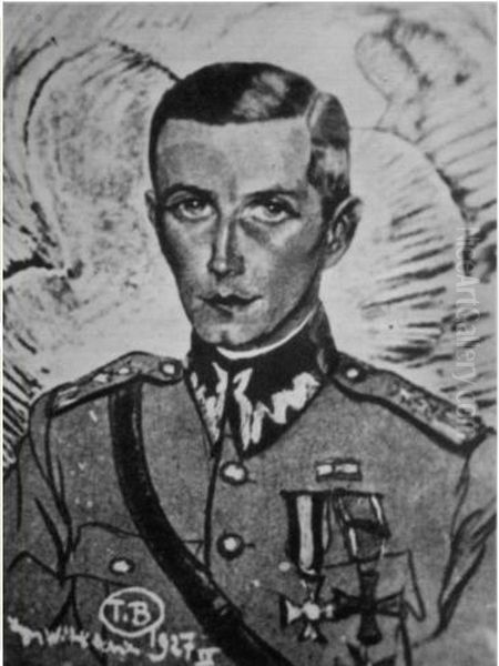 Portret majora Tadeusza Nadratowskiego Oil Painting by Stanislaw Ignacy Witkiewicz