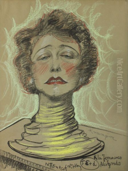 Portrait of Wladyslawa Reynelowa Oil Painting by Stanislaw Ignacy Witkiewicz
