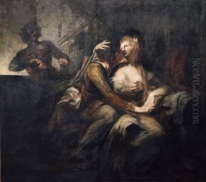 Paolo Malatesta und Francesca da Polenta von Gianciotto Malatesta uberrascht