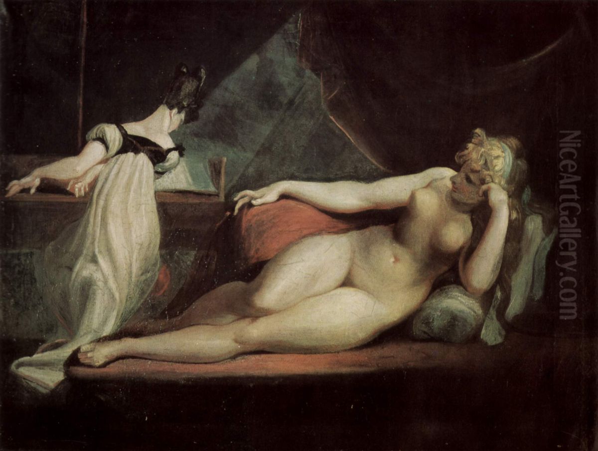 Liegende Nackte und Klavierspielerin Oil Painting by Henry Fuseli