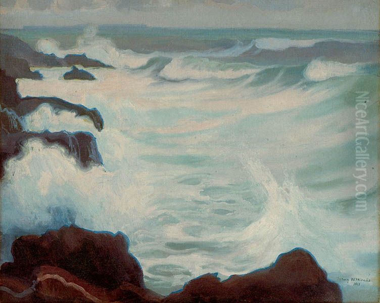 Sea in Brittany Oil Painting by Stanislaw Ignacy Witkiewicz (Witkacy)