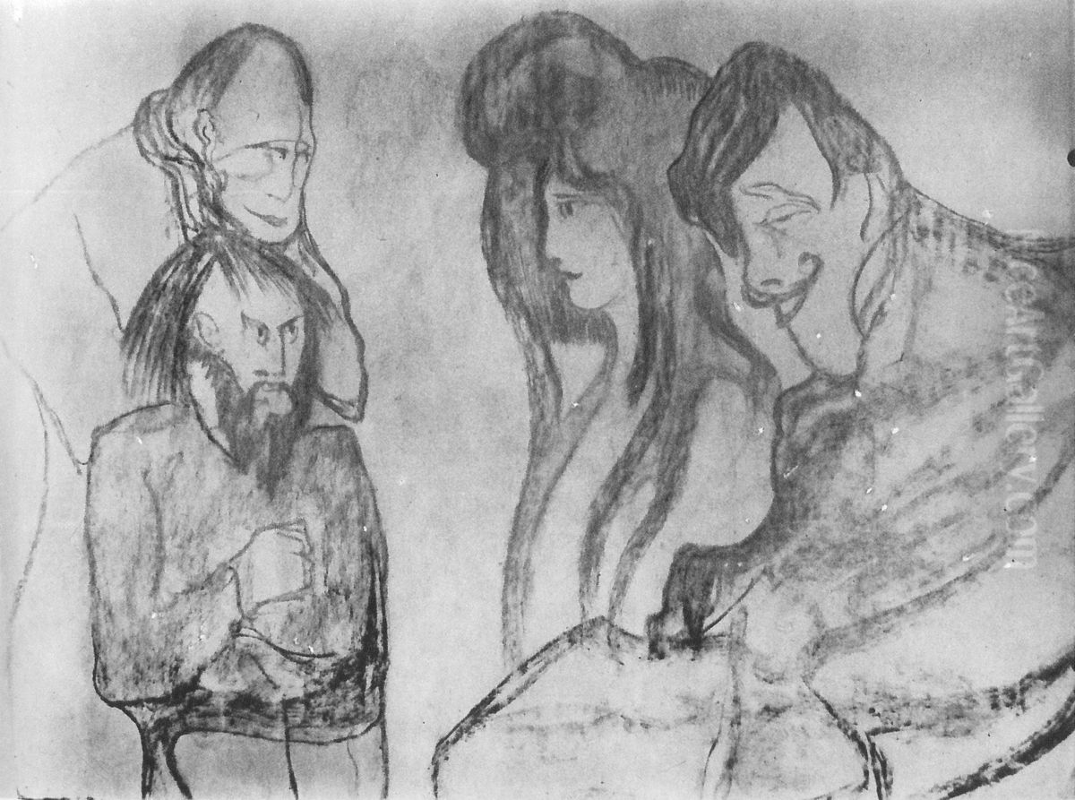 The one who failed to assert himself and his protector Oil Painting by Stanislaw Ignacy Witkiewicz (Witkacy)