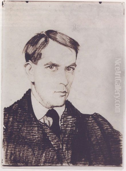 Portret wlasny zrobiony w godzine Oil Painting by Stanislaw Ignacy Witkiewicz